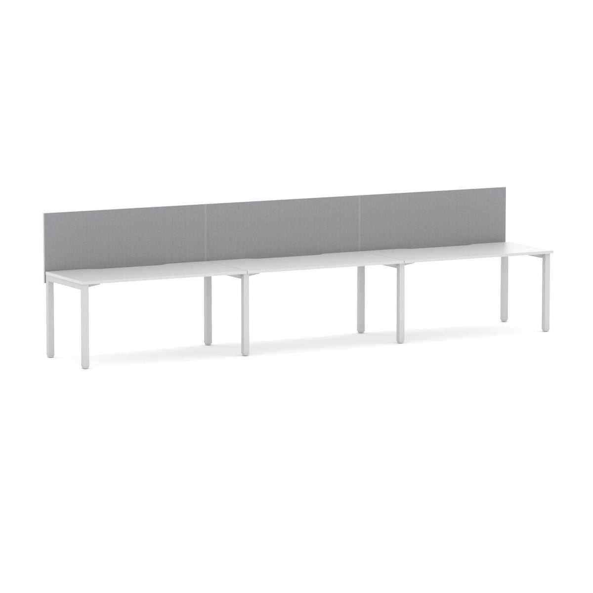 Axis 3-User Single-Sided Workstation with Edge25 Screen - alternate view, size or finish; optional items may be shown