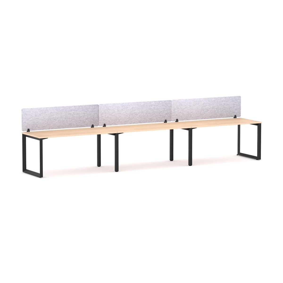 Anvil 3-User Single-Sided Workstation with AcoustiQ Screen - alternate view, size or finish; optional items may be shown