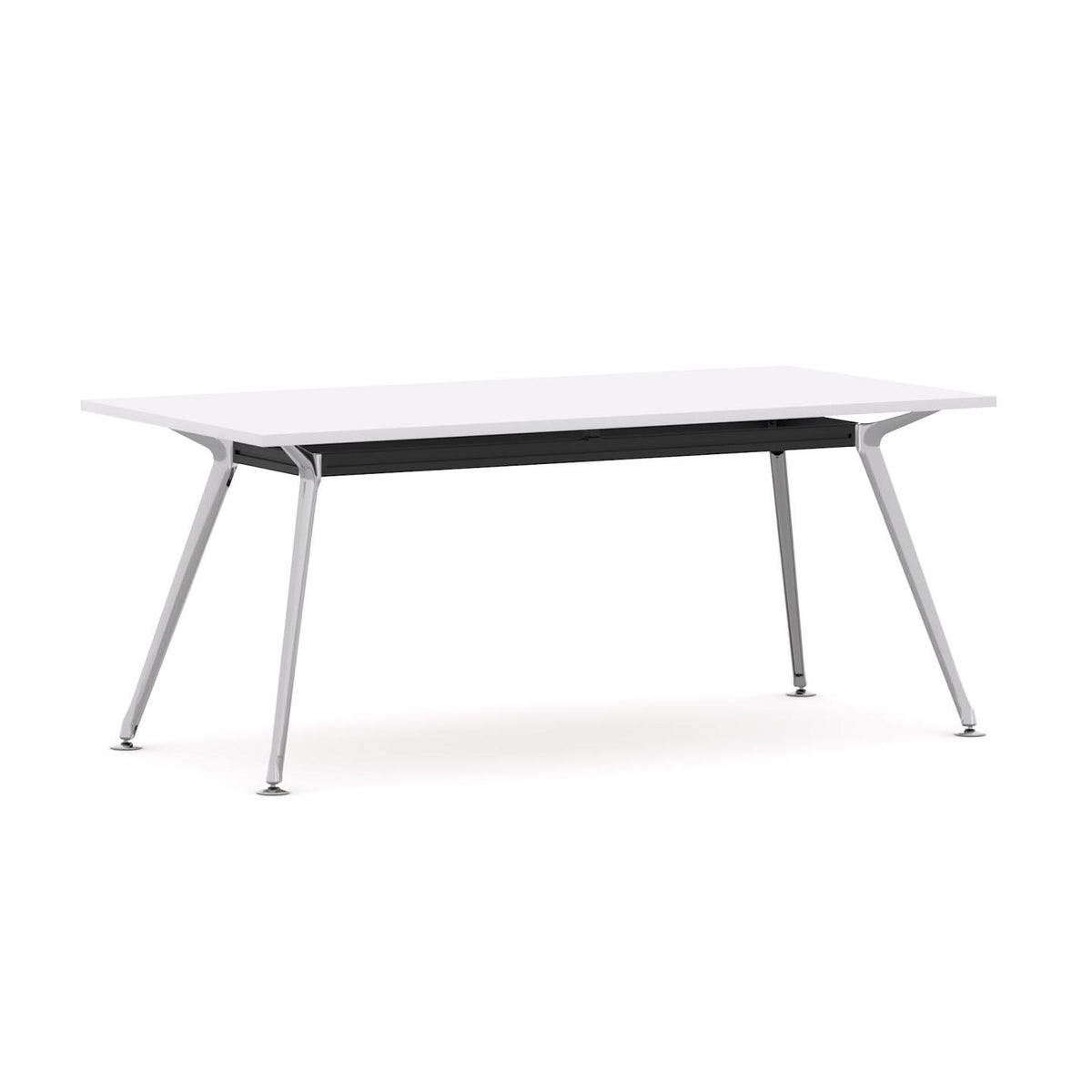 Team Table 4-Leg — Polished Alloy, Studio White