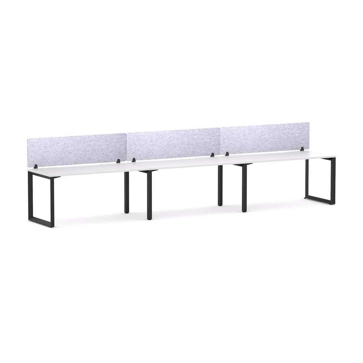 Anvil 3-User Single-Sided Workstation with AcoustiQ Screen - alternate view, size or finish; optional items may be shown