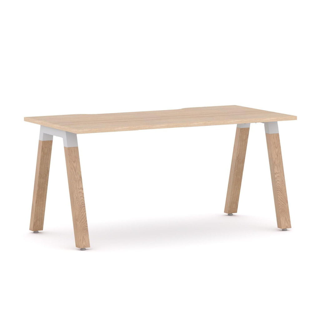 Plantation Single Workstation — White, Classic Oak
