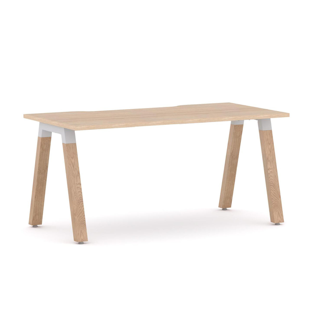 Plantation Single Workstation — White, Classic Oak