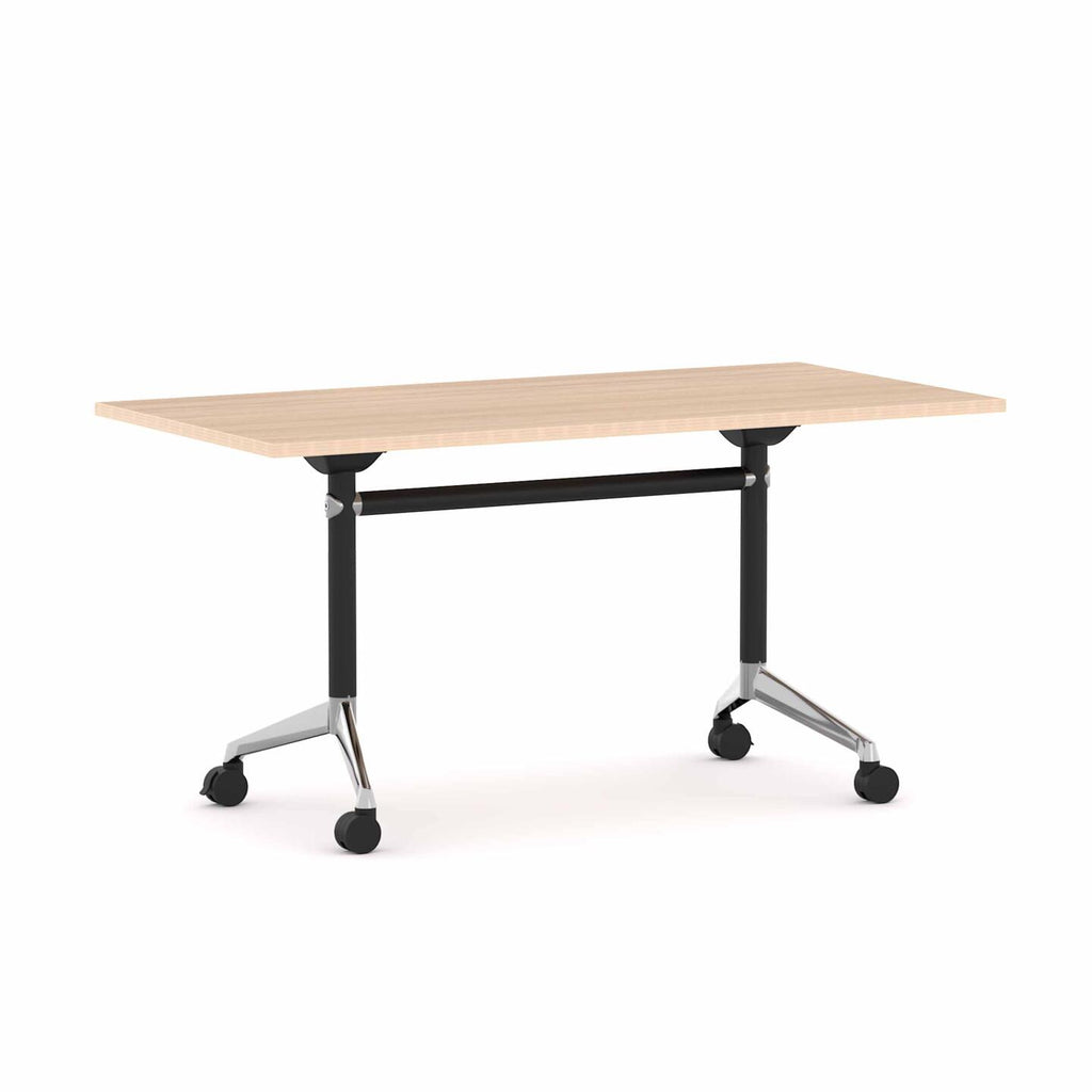 Modulus Flip Table — Black With Polished Alloy, New Oak Matte