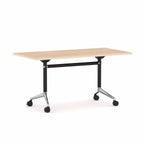Modulus Flip Table — Black With Polished Alloy, New Oak Matte