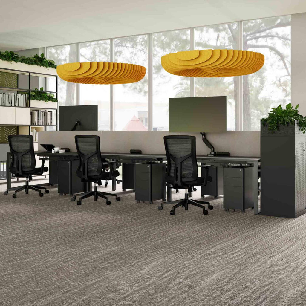 Anvil 6-User Double-Sided Workstation with AcoustiQ Screen - alternate view, size or finish; optional items may be shown