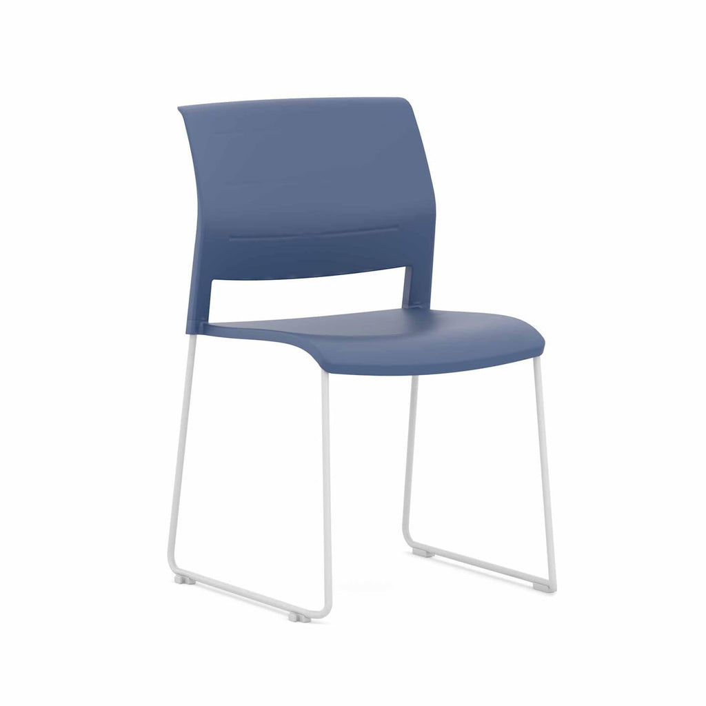Game Chair Sled — White, Indigo, No Upholstery
