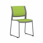 Game Chair Sled – Fully Upholstered — Black, Charcoal, Lime Green #CM503