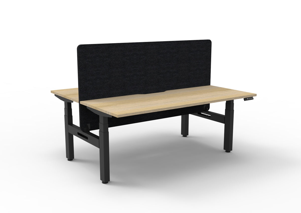 Boost+ Electric Height Adjustable 2 Person Back to Back Workstation - Eco Panel Screen