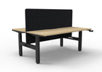Boost Crank Manual Height Adjustable 2 Person Back to Back Workstation - Eco Panel Screen