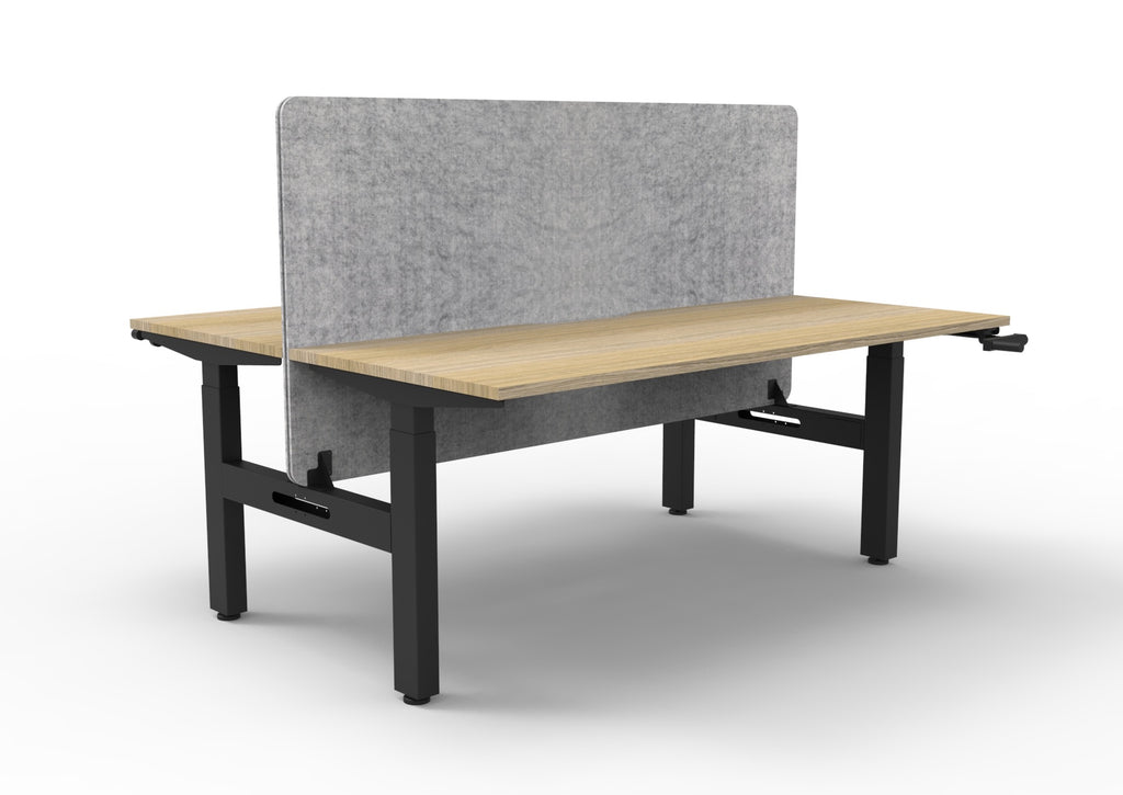 Boost Crank Manual Height Adjustable 2 Person Back to Back Workstation - Eco Panel Screen - configuration image