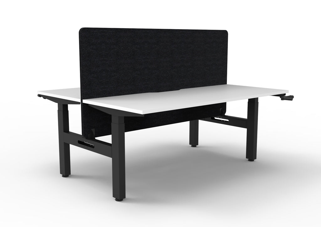 Boost Crank Manual Height Adjustable 2 Person Back to Back Workstation - Eco Panel Screen - configuration image