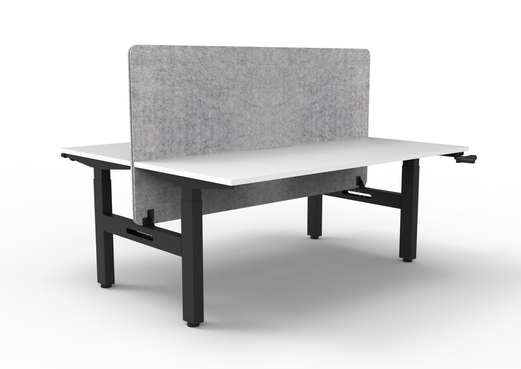 Boost Crank Manual Height Adjustable 2 Person Back to Back Workstation - Eco Panel Screen - configuration image