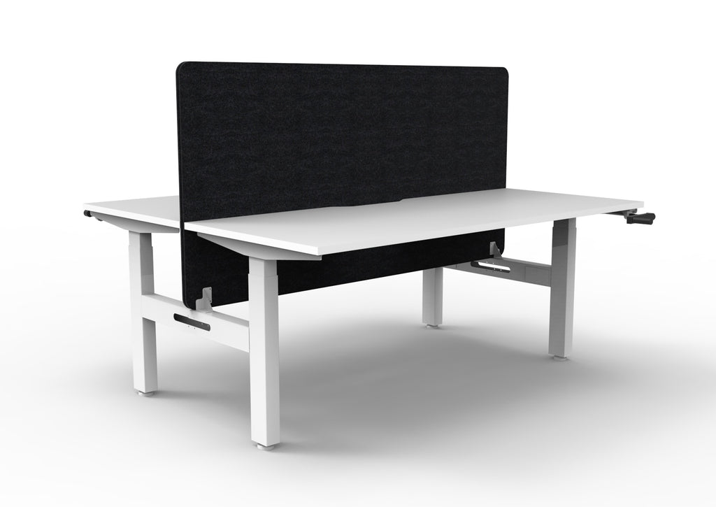 Boost Crank Manual Height Adjustable 2 Person Back to Back Workstation - Eco Panel Screen - configuration image