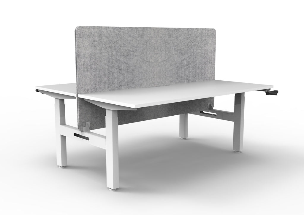 Boost Crank Manual Height Adjustable 2 Person Back to Back Workstation - Eco Panel Screen - configuration image