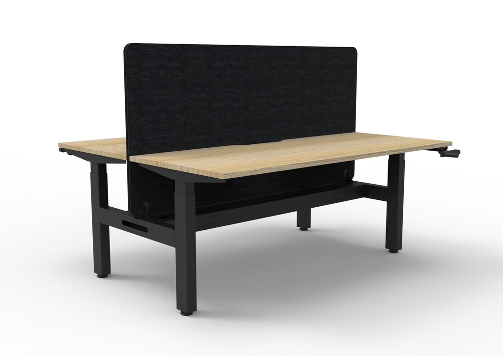 Boost Crank Manual Height Adjustable 2 Person Back to Back Workstation - Eco Panel Screen - configuration image