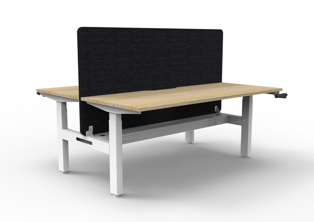 Boost Crank Manual Height Adjustable 2 Person Back to Back Workstation - Eco Panel Screen - configuration image