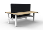 Boost Crank Manual Height Adjustable 2 Person Back to Back Workstation - Eco Panel Screen - configuration image