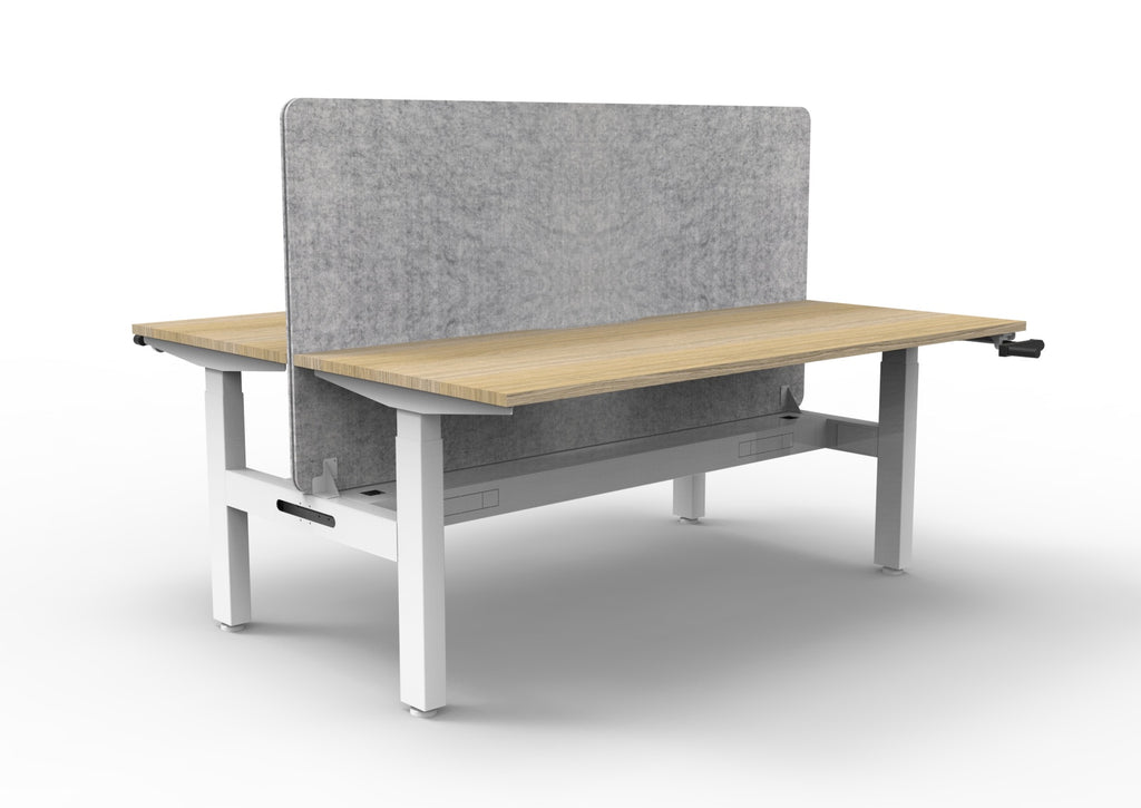 Boost Crank Manual Height Adjustable 2 Person Back to Back Workstation - Eco Panel Screen - configuration image