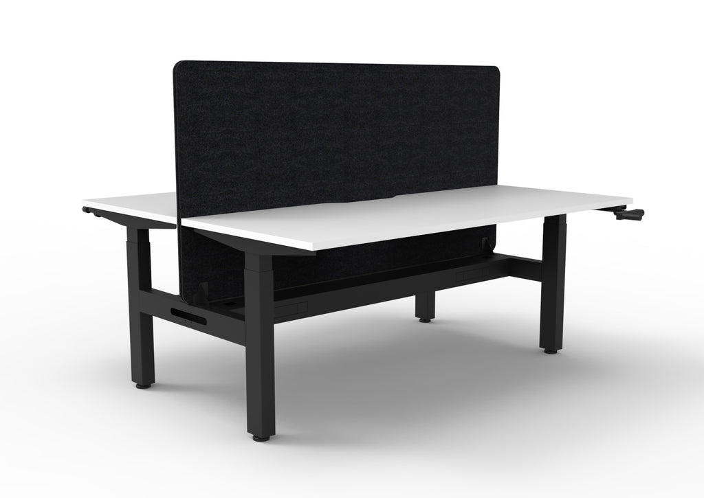 Boost Crank Manual Height Adjustable 2 Person Back to Back Workstation - Eco Panel Screen - configuration image