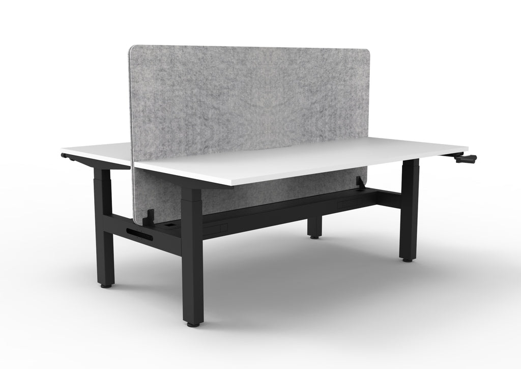 Boost Crank Manual Height Adjustable 2 Person Back to Back Workstation - Eco Panel Screen - configuration image