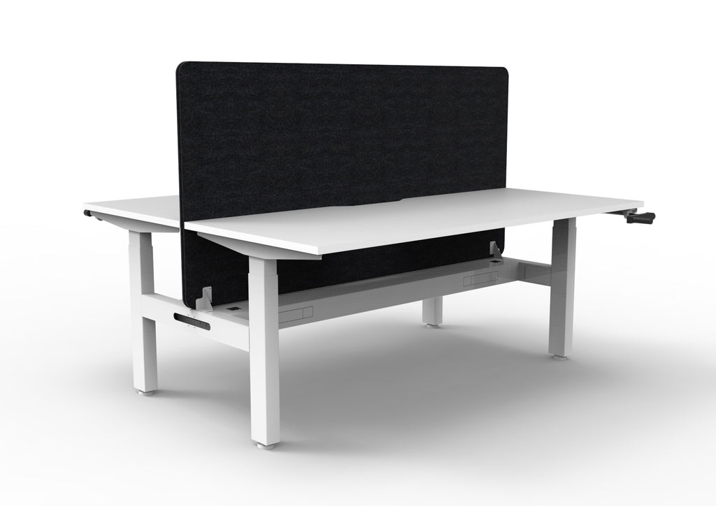 Boost Crank Manual Height Adjustable 2 Person Back to Back Workstation - Eco Panel Screen - configuration image
