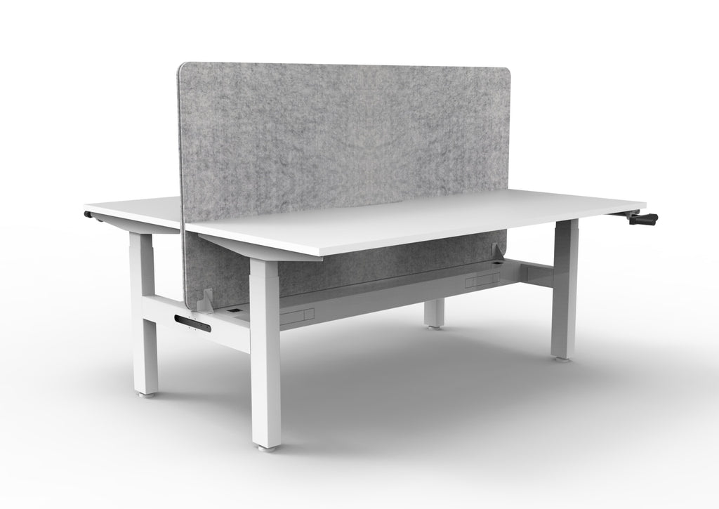 Boost Crank Manual Height Adjustable 2 Person Back to Back Workstation - Eco Panel Screen - configuration image