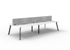 Eternity 4 Person Back To Back Workstation - Eco Panel Screen - Natural White Top & Black Base hover image