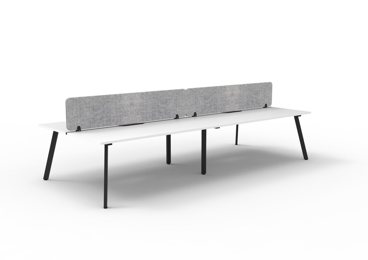 Eternity 4 Person Back To Back Workstation - Eco Panel Screen - Natural White Top & Black Base hover image