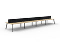 Eternity 8 Person Back To Back Workstation - Eco Panel Screen - Natural Oak Top & Black Base - Black