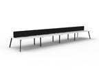 Eternity 8 Person Back To Back Workstation - Eco Panel Screen - Natural White Top & Black Base - Black