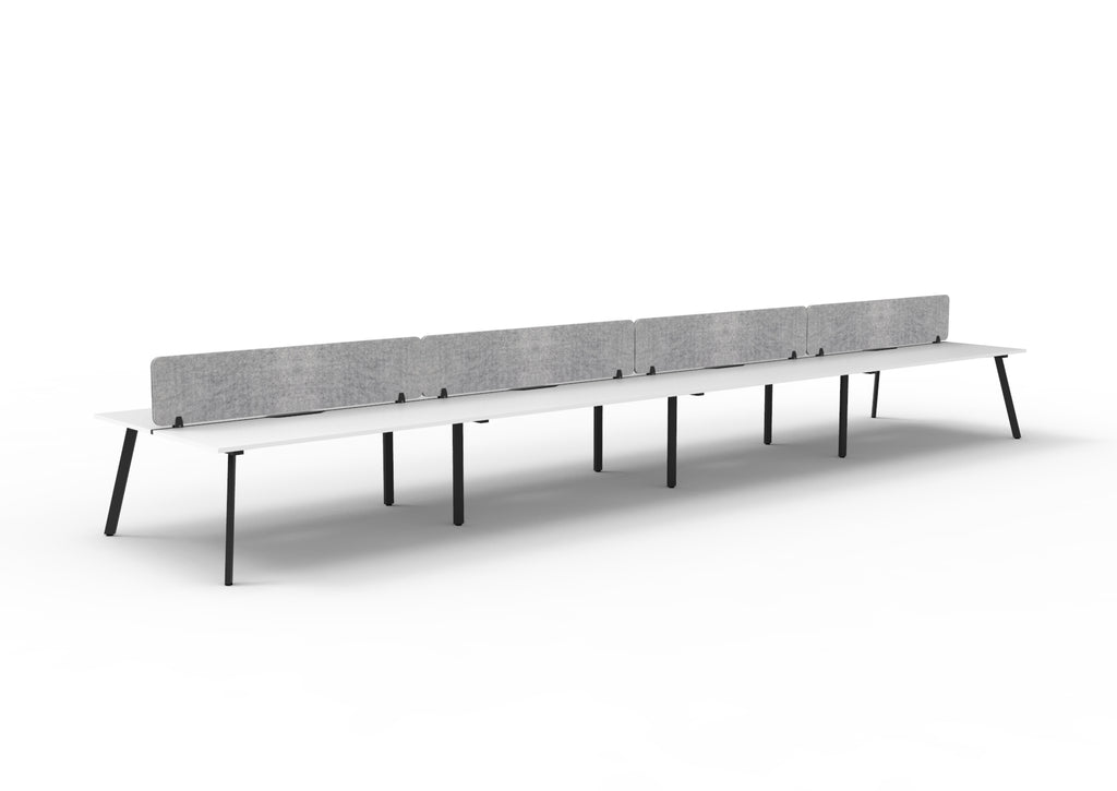 Eternity 8 Person Back To Back Workstation - Eco Panel Screen - Natural White Top & Black Base hover image