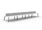 Eternity 8 Person Back To Back Workstation - Eco Panel Screen - Natural White Top & Black Base hover image