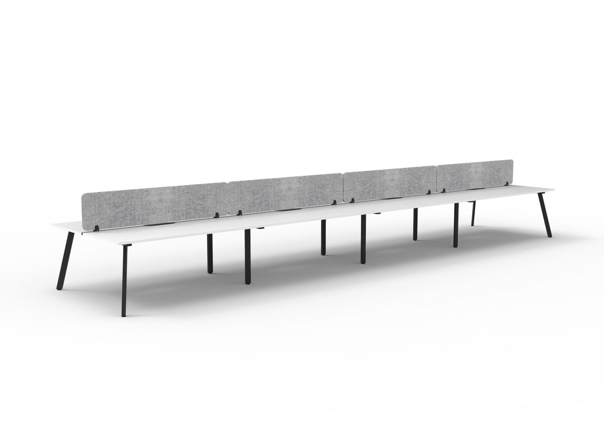 Eternity 8 Person Back To Back Workstation - Eco Panel Screen - Natural White Top & Black Base hover image
