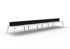 Eternity 8 Person Back To Back Workstation - Eco Panel Screen - Natural White Top & White Base - Black