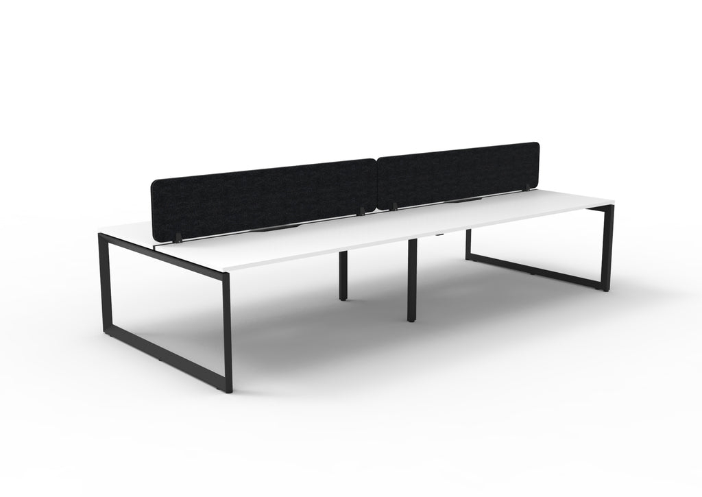 Infinity Loop Leg 4 Person Back To Back Workstation - Eco Panel Screen - hover image