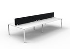 Infinity Profile Leg 4 Person Back To Back Workstation - Eco Panel Screen - Natural White Top & White Base - Black