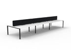 Infinity Profile Leg 6 Person Back To Back Workstation - Eco Panel Screen - Natural White Top & Black Base - Black