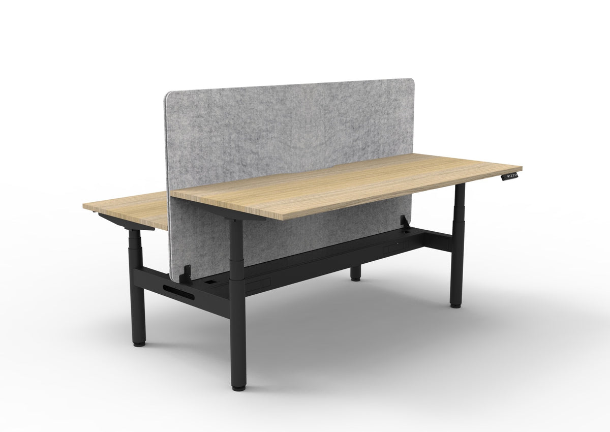 Halo+ Electric Height Adjustable 2 Person Back to Back Workstation - Eco Panel Screen - configuration image