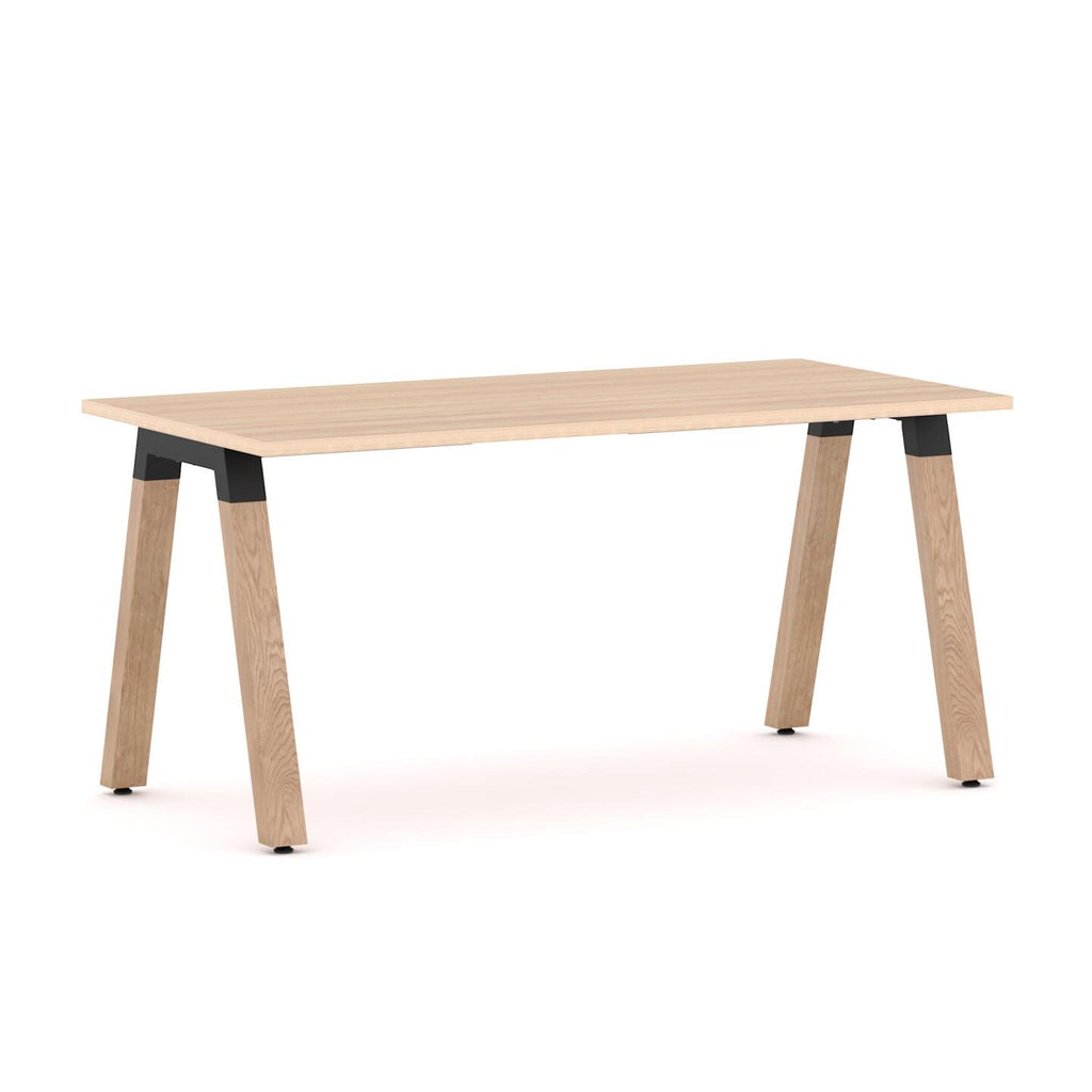 Plantation Single Workstation — Solid Oak With Black Housing, New Oak Matte