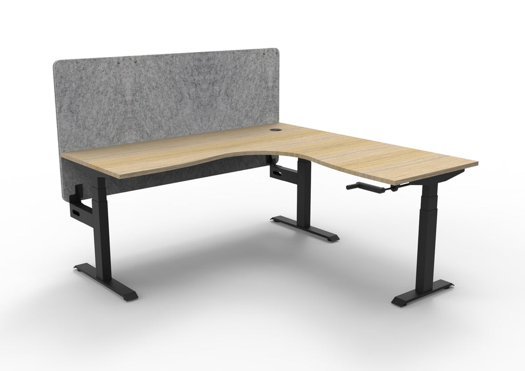 Boost Crank Manual Height Adjustable Corner Workstation - Eco Panel Screen - configuration image