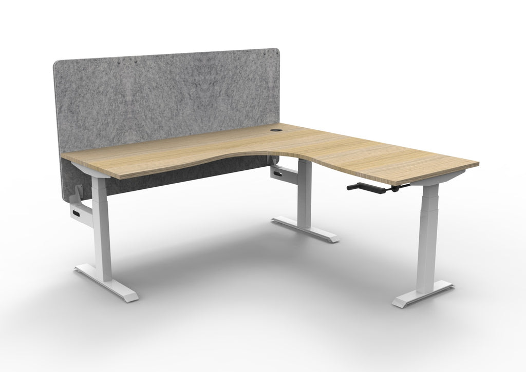 Boost Crank Manual Height Adjustable Corner Workstation - Eco Panel Screen - configuration image