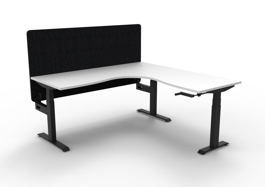 Boost Crank Manual Height Adjustable Corner Workstation - Eco Panel Screen - configuration image