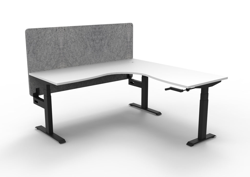 Boost Crank Manual Height Adjustable Corner Workstation - Eco Panel Screen - configuration image