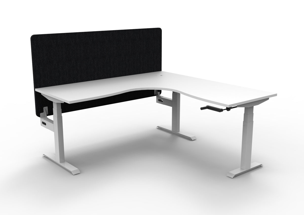 Boost Crank Manual Height Adjustable Corner Workstation - Eco Panel Screen - configuration image