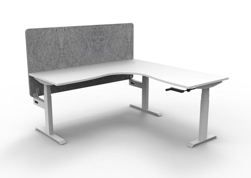 Boost Crank Manual Height Adjustable Corner Workstation - Eco Panel Screen - configuration image