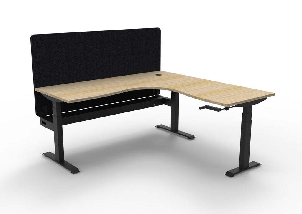 Boost Crank Manual Height Adjustable Corner Workstation - Eco Panel Screen - configuration image