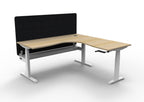 Boost Crank Manual Height Adjustable Corner Workstation - Eco Panel Screen - configuration image