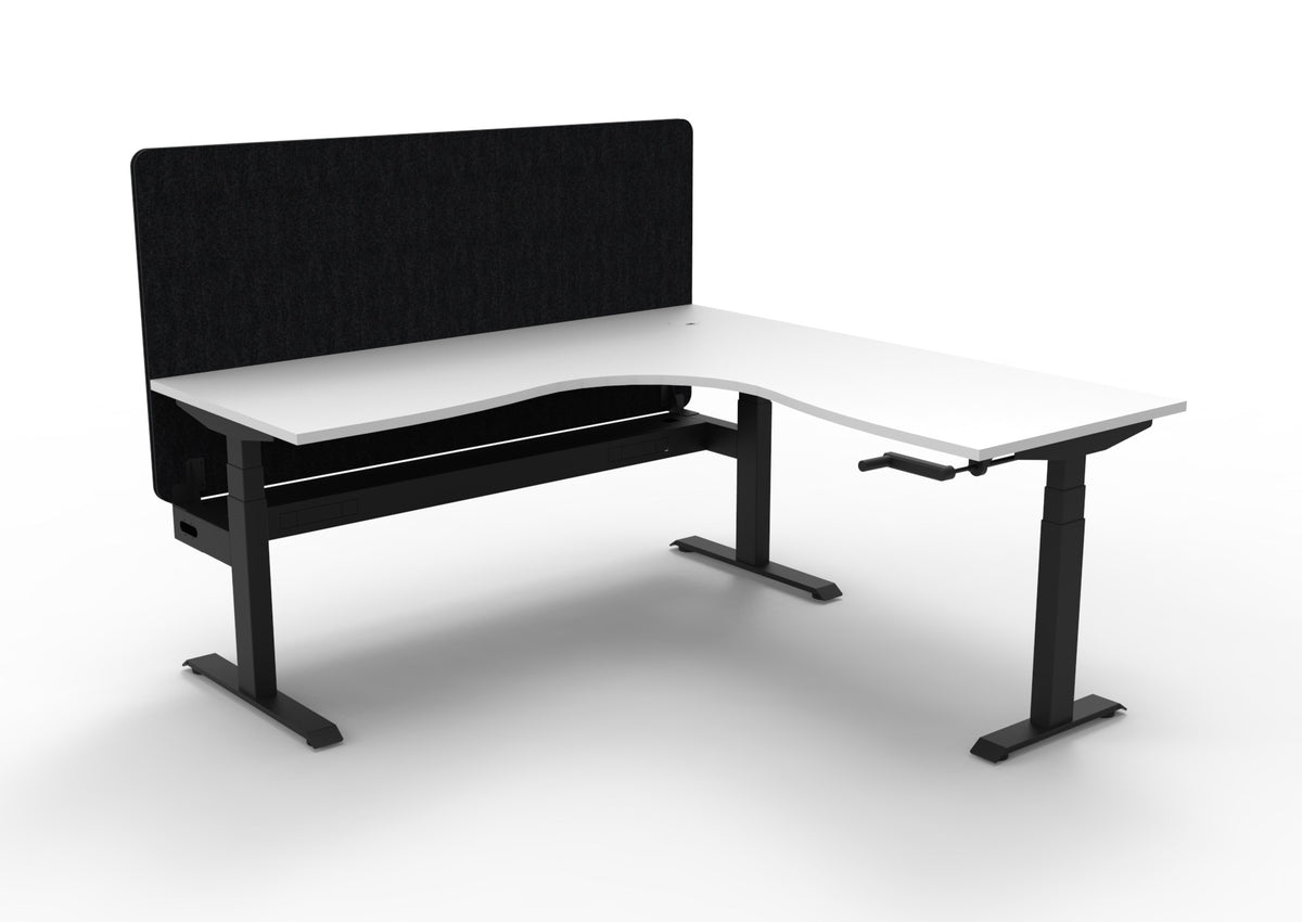 Boost Crank Manual Height Adjustable Corner Workstation - Eco Panel Screen - configuration image