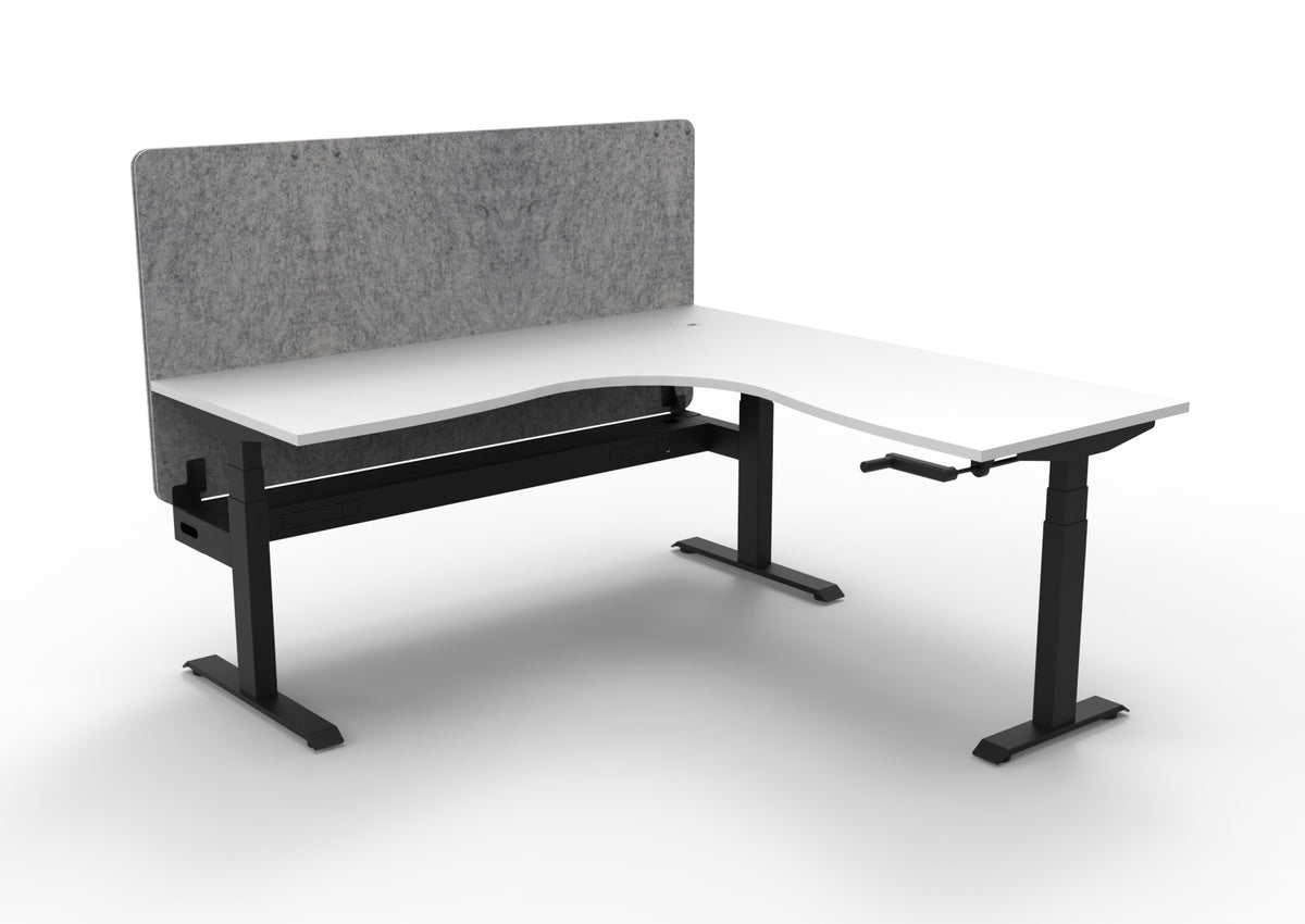 Boost Crank Manual Height Adjustable Corner Workstation - Eco Panel Screen - configuration image