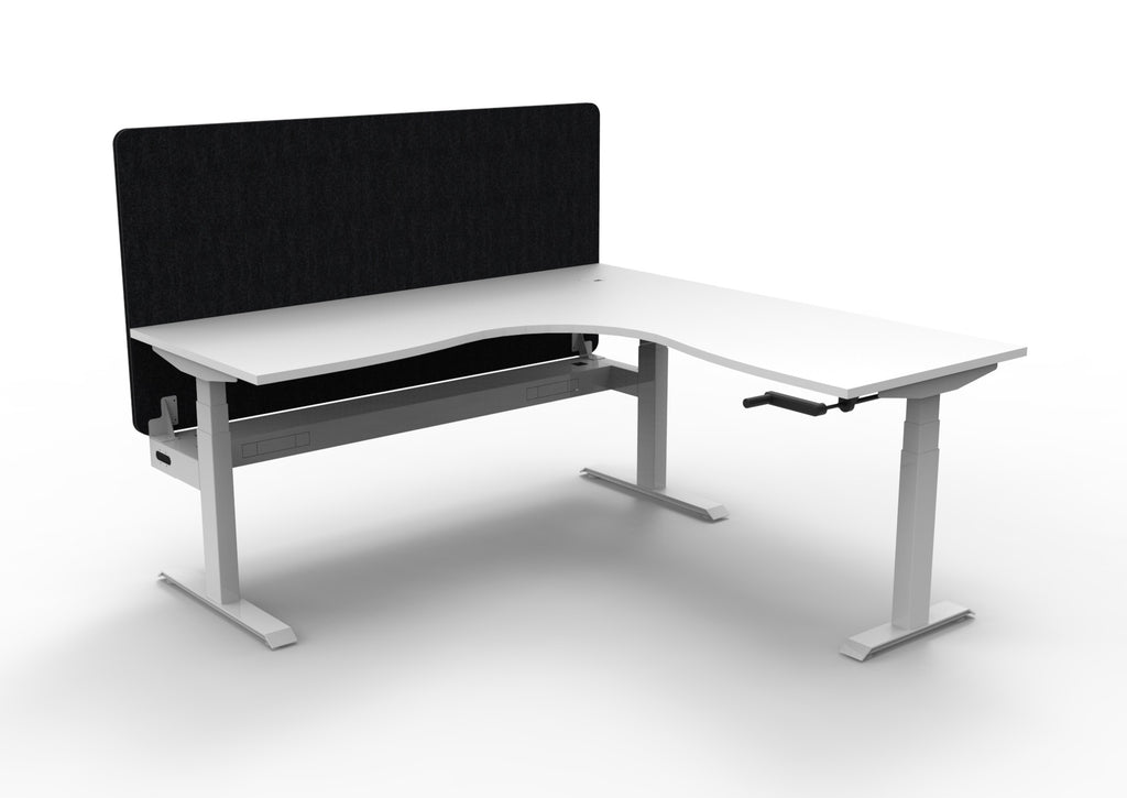 Boost Crank Manual Height Adjustable Corner Workstation - Eco Panel Screen - configuration image